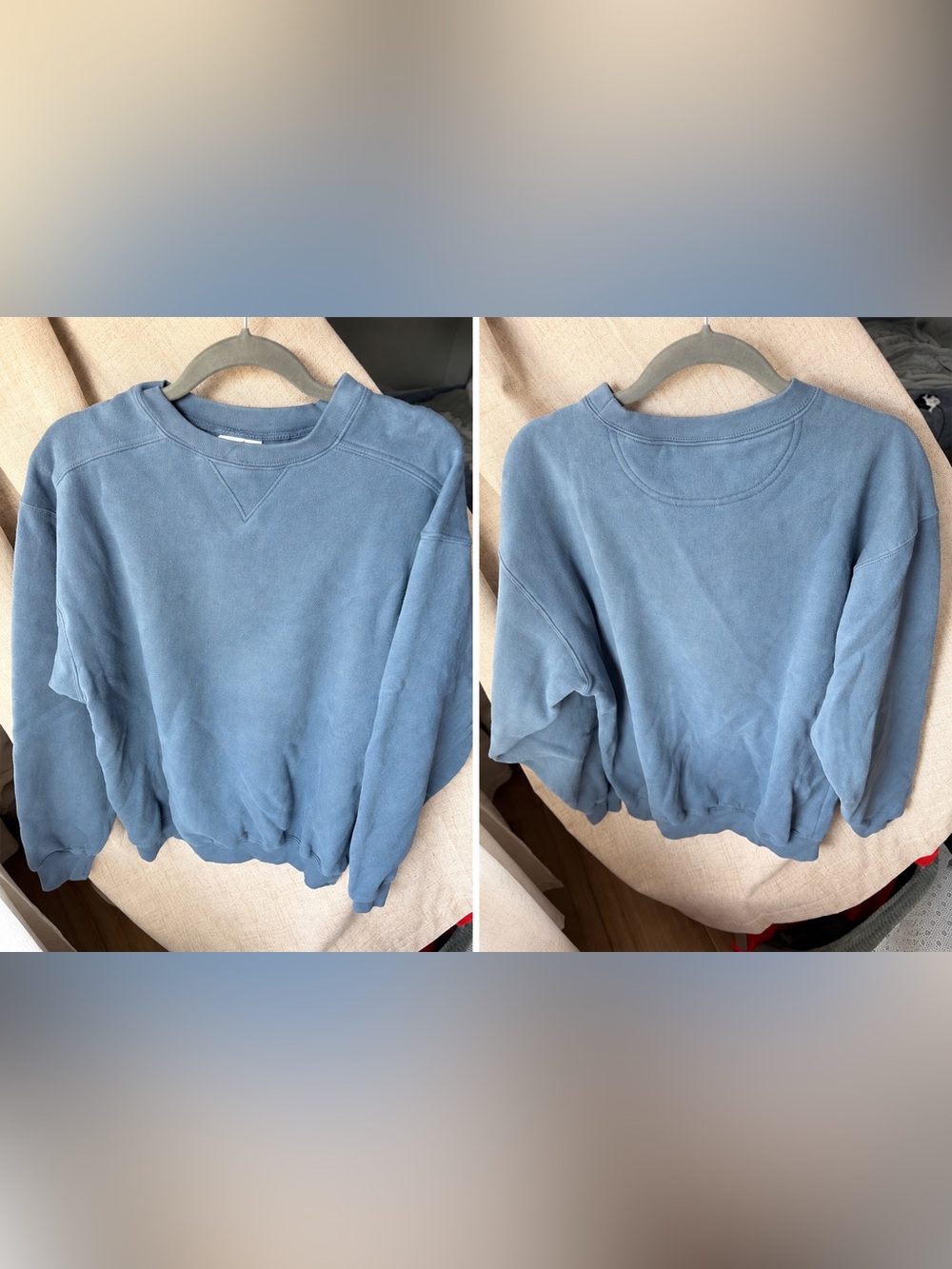 Vintage Lee Premium Cotton Crewneck Sweatshirt Made in Nepal Faded Blue M 90s Y2